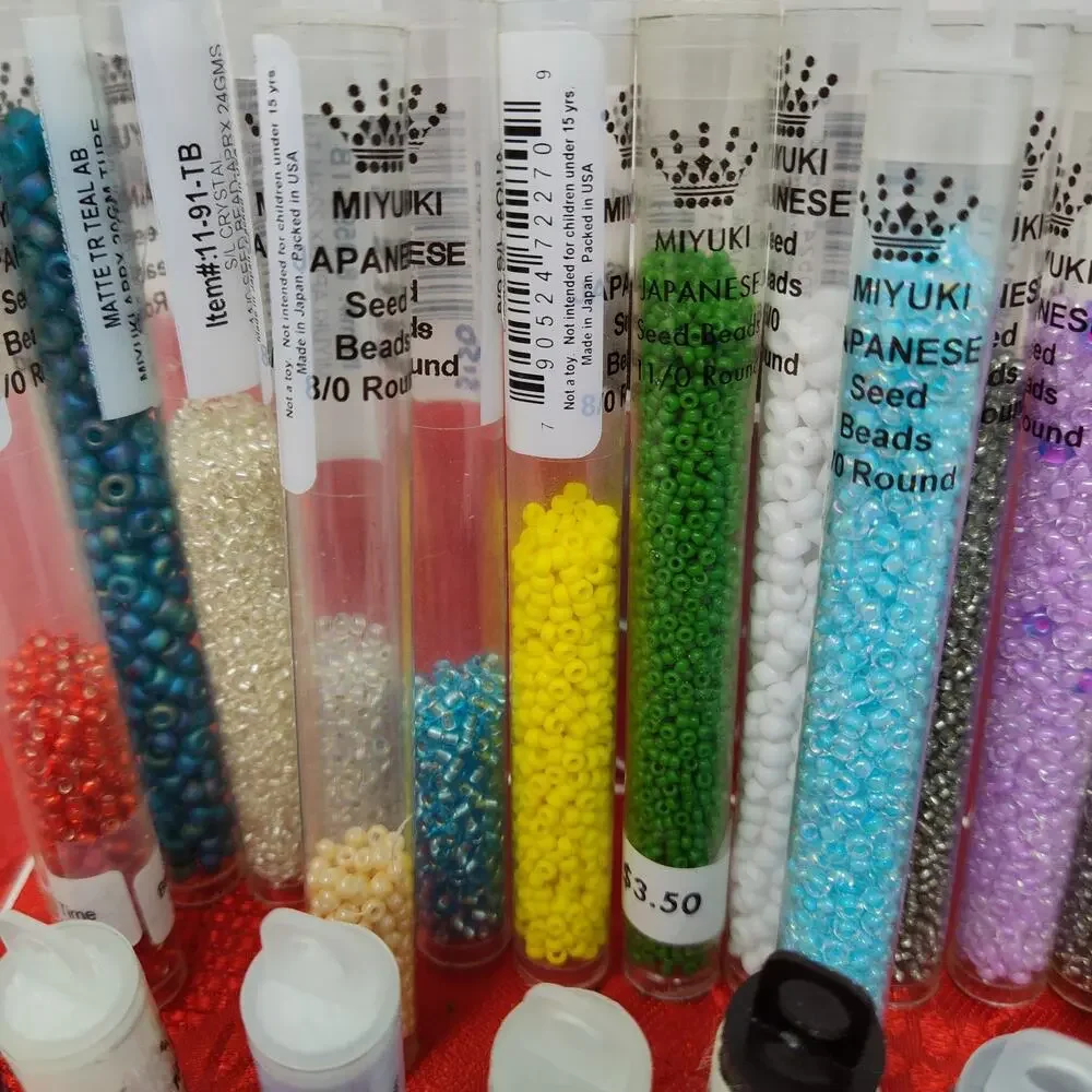 Huge Lot Of 45 Miyuki's Seed Beads Brand New N Opened Different Sizes N Colors